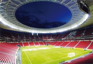 サッカーＷ杯ブラジル大会　太陽工業３施設でスタンド屋根建設に参画
