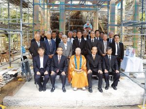 「庚申さん」再建　本堂上棟式開催　工事の安全祈願