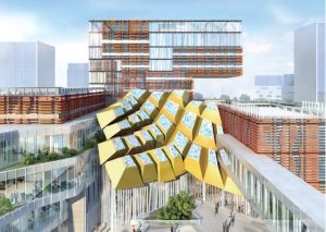 新日鉄住金、中国・復旦大学で意匠性チタン採用