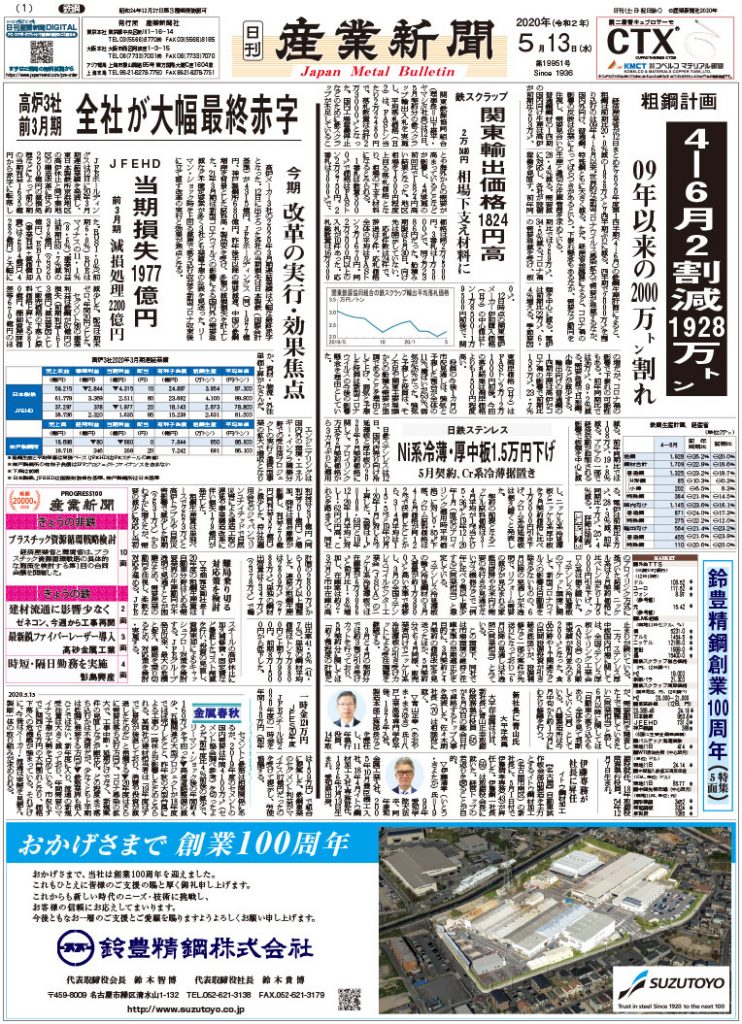 2020年05月13日付紙面PDF（緊急時対応）