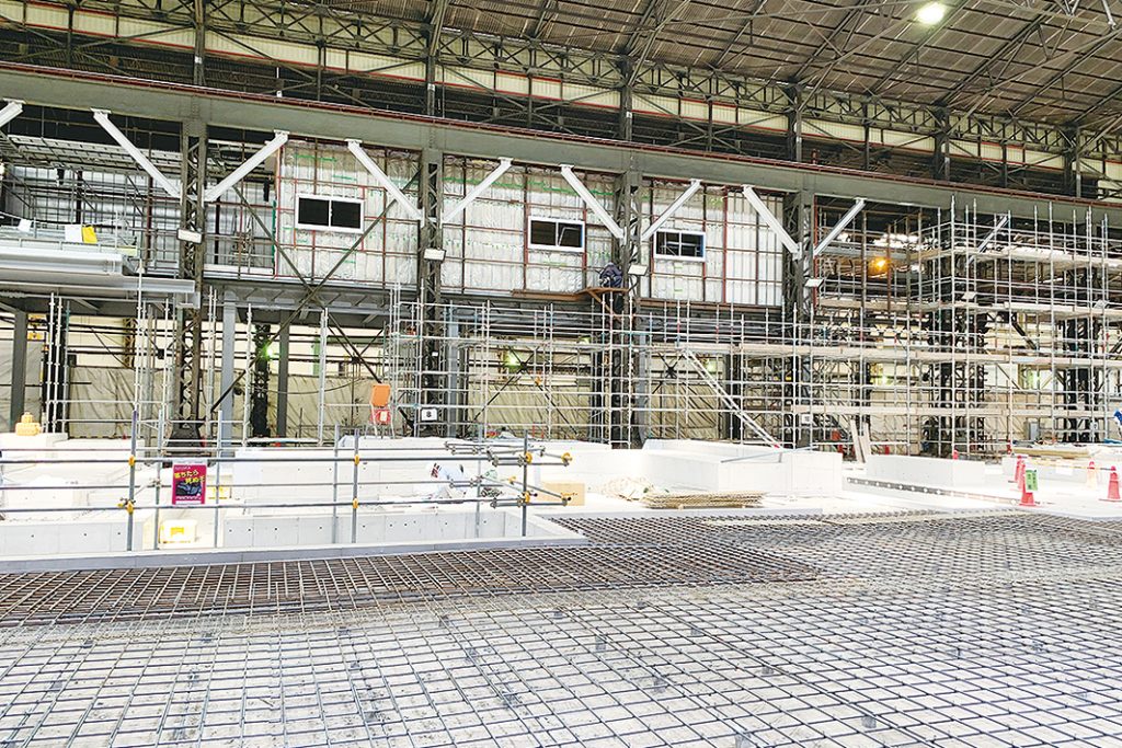 大阪鋼圧　レベラー基礎工事完了