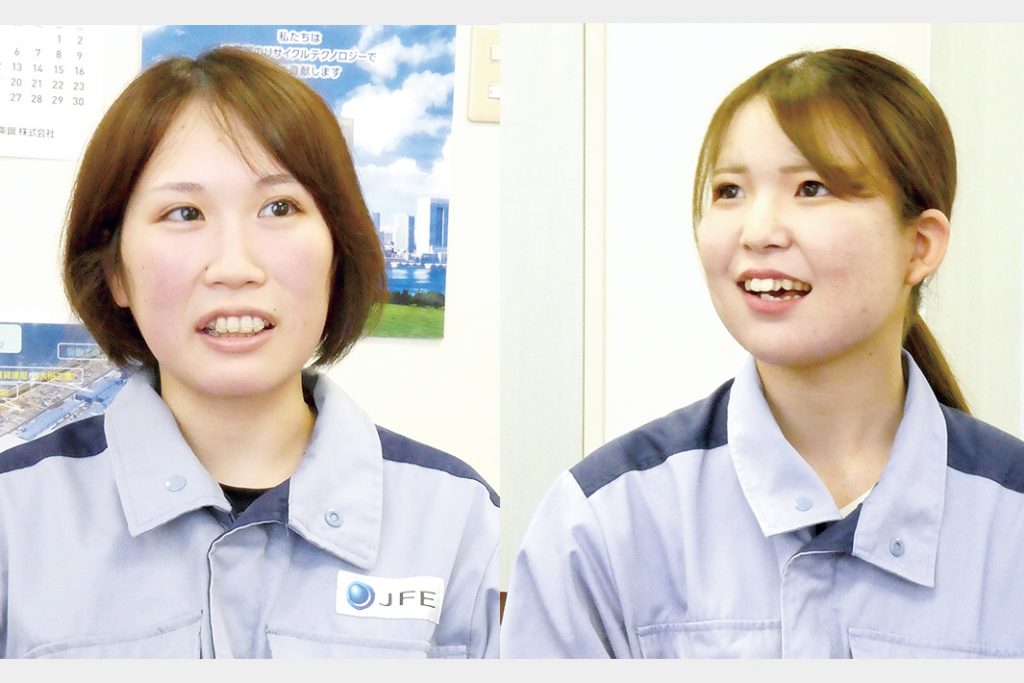 鉄鋼業界で働く／女性現業職編／インタビュー（上）／周囲も協力、体格差克服／想像よりきれいな現場