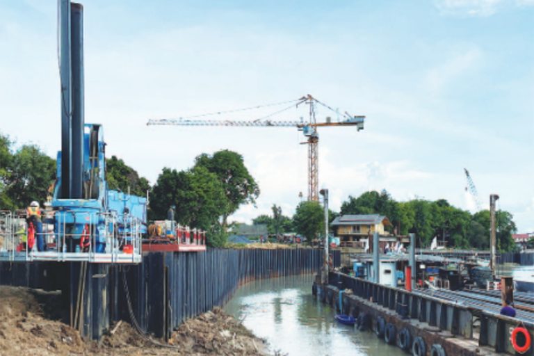 技研製作所・インプラント工法　タイの河川護岸整備採用