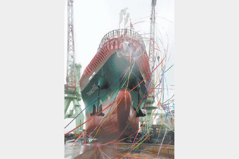 ヤマトスチール　進水式開く　初の自社内航船が竣工　鋼材輸送能力を強化