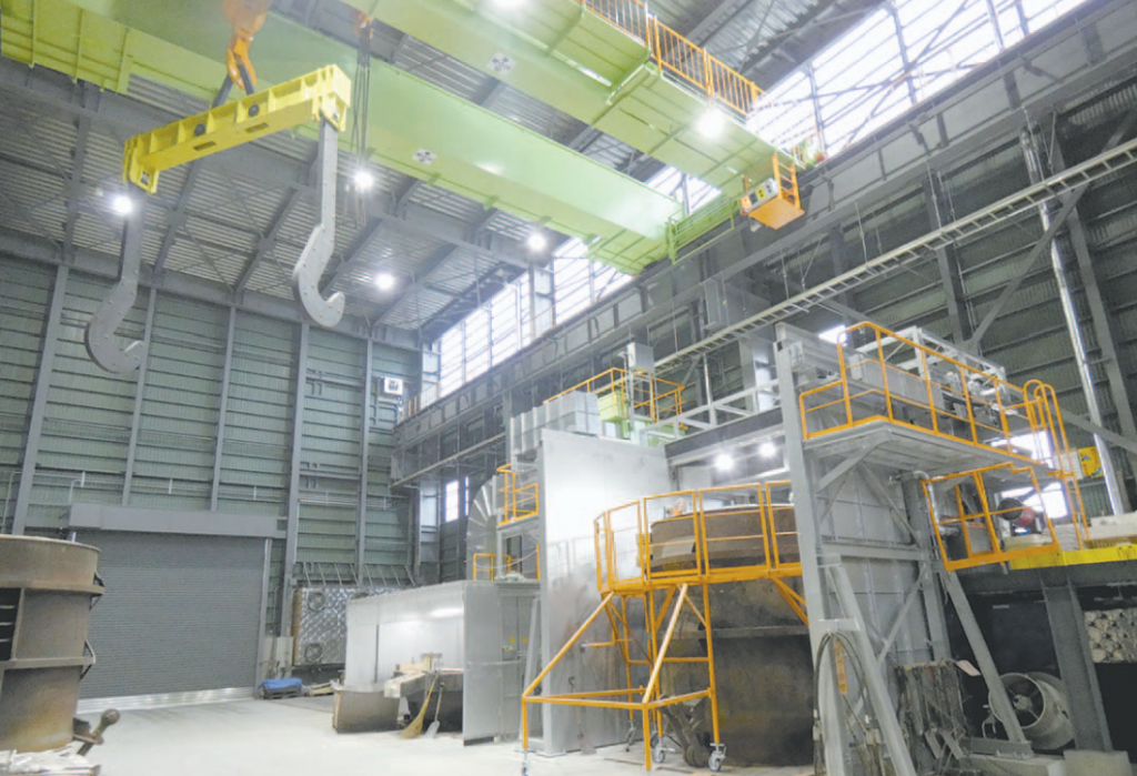 清水鋼鉄　苫小牧に築炉工場新築　取鍋の修繕環境改善　親子型クレーンで効率化
